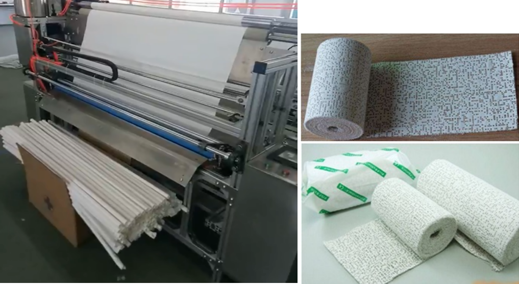 Plaster of paris bandage slitting machine